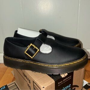 Dr. Martens Zavala Mary Jane Shoes Black Leather Buckle EU 37 Women 6